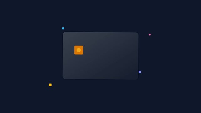Motion Graphic Animation of a Rounded Rectangle with Floating Shapes on Dark Background