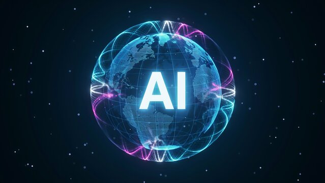 Global artificial intelligence network connecting the world with digital energy flows