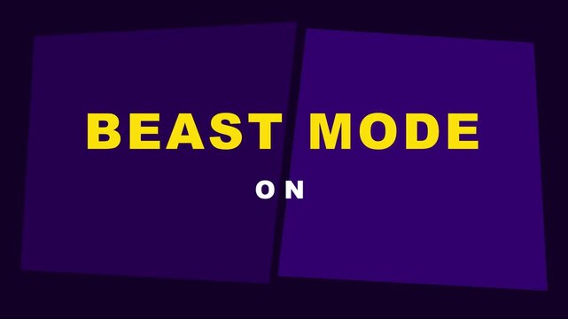 Beast mode on animated text for fitness motivation and sports training animation 4k
