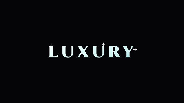 Luxury gold text animation with sparkle effect on 4k black background, for branding and, high-end projects