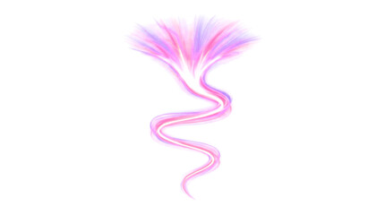 Obraz premium Serpentine long exposure light ribbon expanding into trumpet flare glowing transparent overlay design element