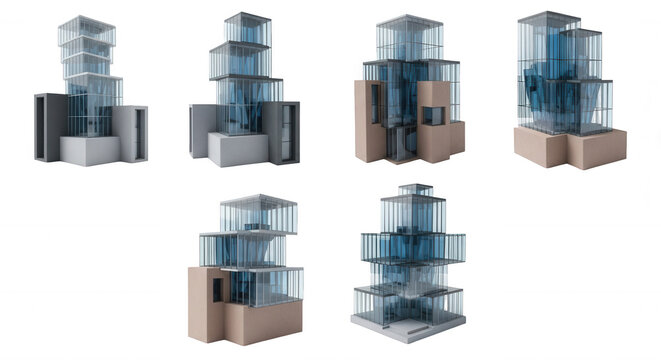 modern architectural models on white background design project showcases future building concepts focusing on sustainable structures presentations