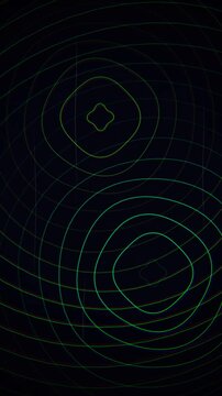 Green circular wireframe geometric technical art