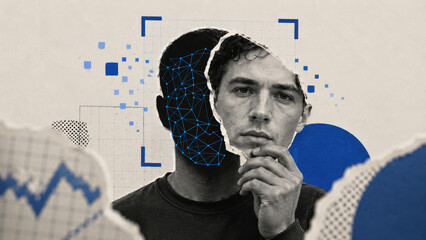 Fototapeta premium deepfake technology and online identity fraud