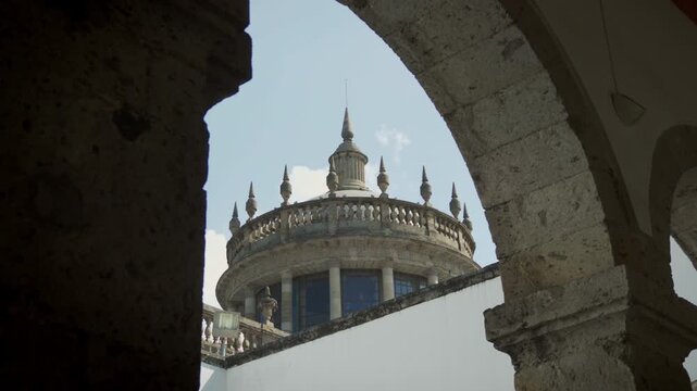Cabanas Museum main tower and imposing neoclassical facade viewed during daylight, with tourists walking beside the historic building and revealing its monumental architecture and cultural heritage