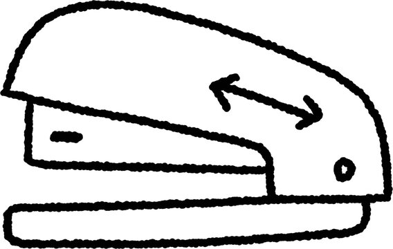 Office stapler line art vector icon