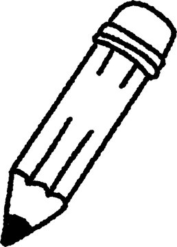 Wooden pencil line art vector illustration
