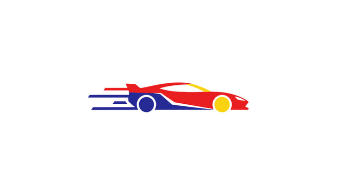 Speed Racing Car Red Fast Vehicle.