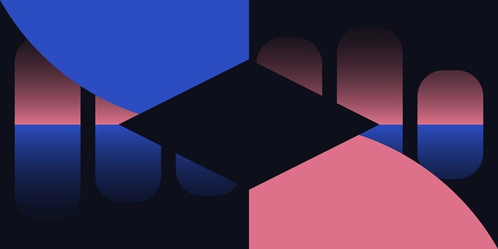 Isometric 3d letters with gradient background