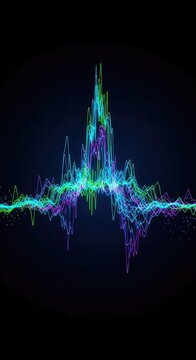 Dynamic digital wave pattern spreading outward. Conceptual visualization of increasing data volume, scalability, and widening scope, texture, lines, backdrop