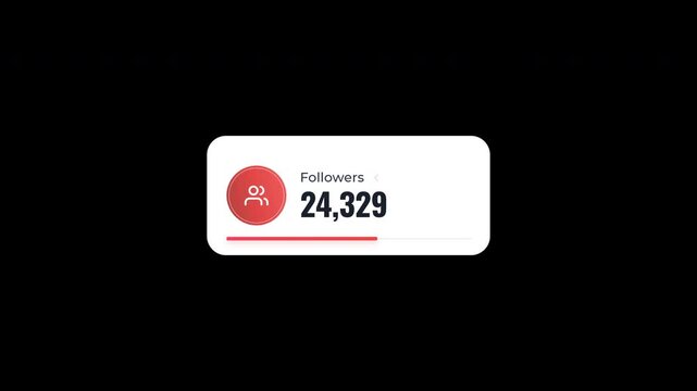 Social media follower counter, animation loses digital subscribers by thousands