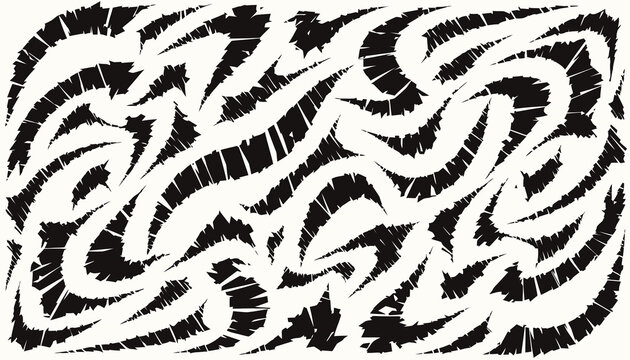 Abstract Black and White Dynamic Swirls - Textured Background