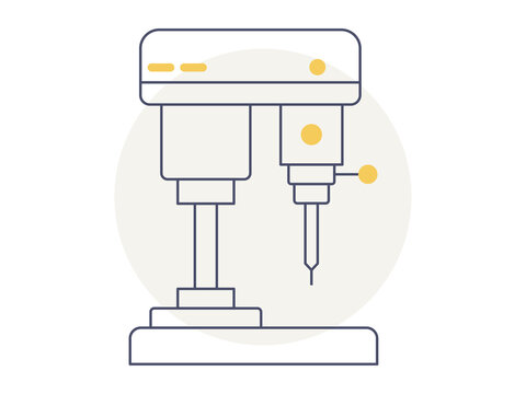 Drill press icon. Industrial icon design. Flat vector icon.