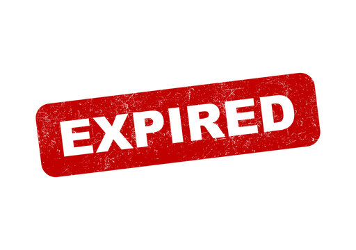 Red grunge rubber stamp with the word expired written in bold white letters isolated on transparent background
