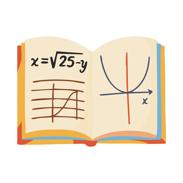 Math Book with Equations Study Icon