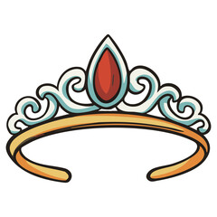 Vintage Crown Tiara Jewelry Icon © nikagraphic