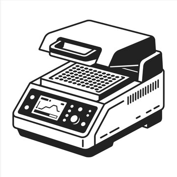 Vector illustration of a laboratory PCR thermal cycler machine