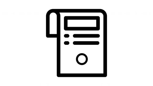 Minimal black and white document icon representing legal acceptance, list checking, files and folder management