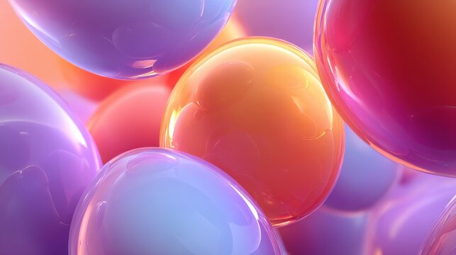 smooth and shiny connected metaball shapes with gradient fill, playful and organic abstract composition
