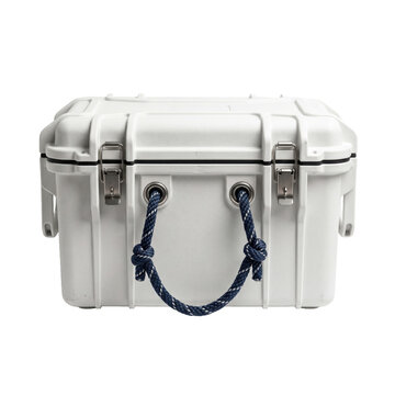 Waterproof marine storage box. Durable hard case container for outdoor gear and equipment.