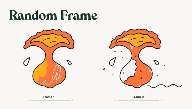 Abstract Illustration of Two Orange Shapes in Frames