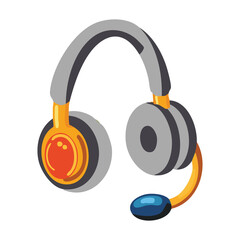 Naklejka premium Customer Service Headset Support Icon