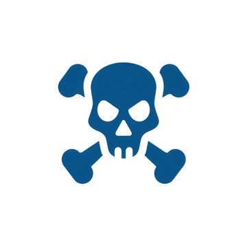 A blue skull and crossbones icon symbolizing danger or poison