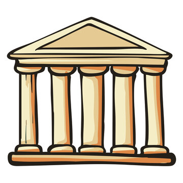 Ancient Roman Temple Illustration