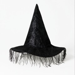 Fototapeta premium Witch hat with frayed edges for halloween costume magic wizard and fantasy apparel