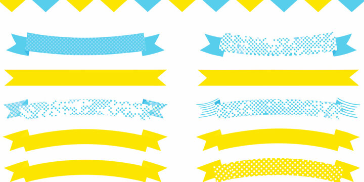 Collection of colorful ribbon banners and labels a vector illustration