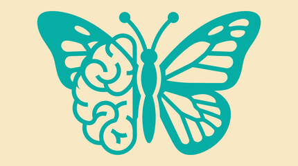 Obraz premium Butterfly with brain wing symbolizing mental transformation