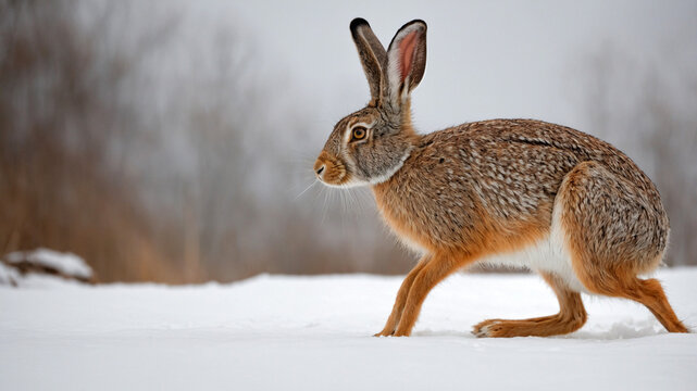 jackrabbit in snow