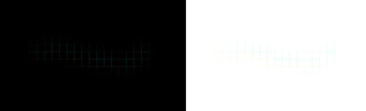 Empty black and transparent background split screen