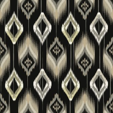 Traditional geometric oriental ikat pattern. Ethnic textile design for background, carpet, wallpaper, clothing, wrapping paper, batik fabric, and embroidery style illustration.