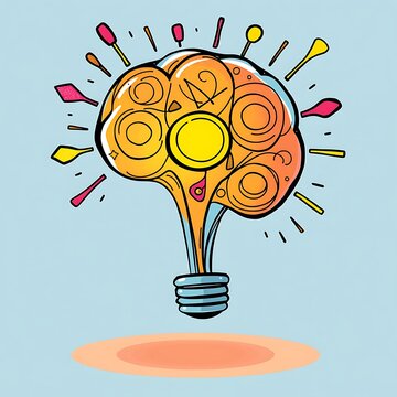 Creative Brainstorming with Lightbulb Illustration.