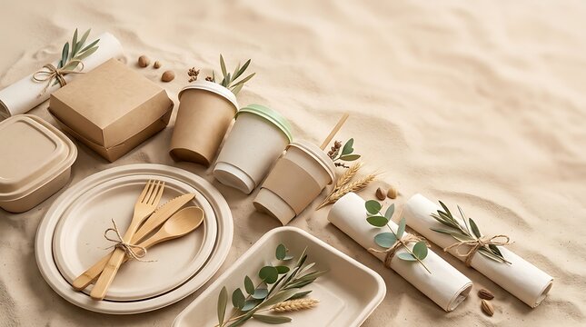 Eco-Friendly Disposable Tableware and Packaging for Sustainable Events.