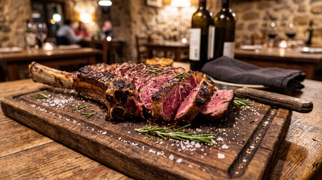 Spanish Chuleton Steak On Board Editorial Meat Photography