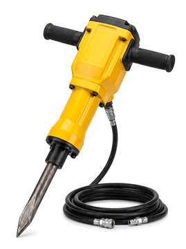 Industrial pneumatic jackhammer isolated on white background