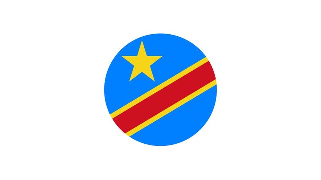 Icon Flag Democratic Republic of the Congo Circle Bounce 4K Transparent	