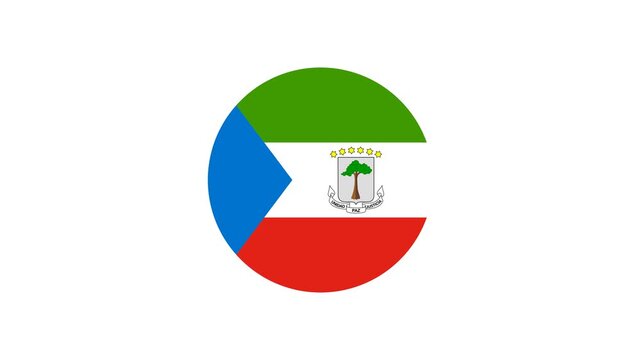 Icon Flag Equatorial Guinea Circle Bounce 4K Transparent	