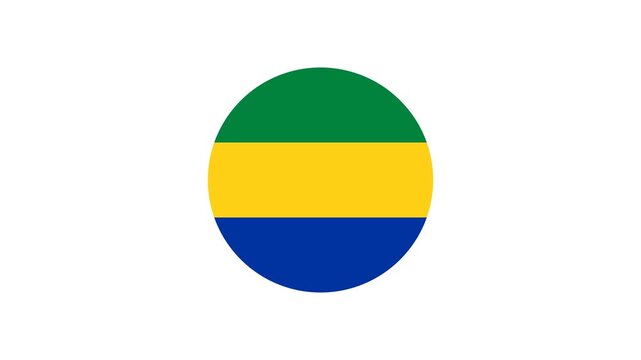 Icon Flag Gabon Circle Bounce 4K Transparent	