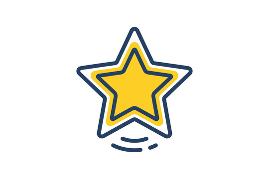 Yellow Star Sticker Vector Illustration