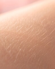 Fototapeta premium Close Up Macro of Smooth Human Skin Texture with Fine Hair in Soft Natural Light