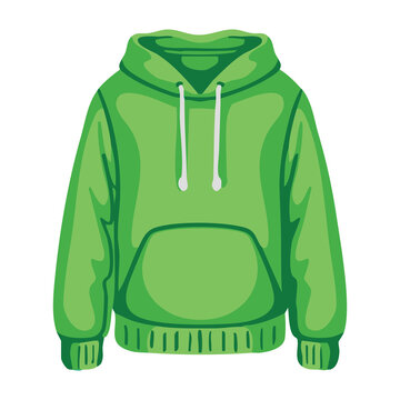 Green Hoodie Sweatshirt Casual Wear