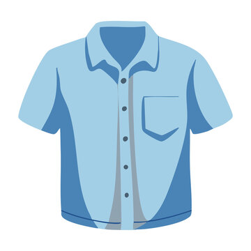 Blue Short Sleeve Button Shirt