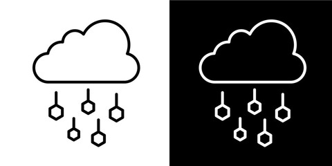 Obraz premium Rain Cloud Icon Set White Style Collection