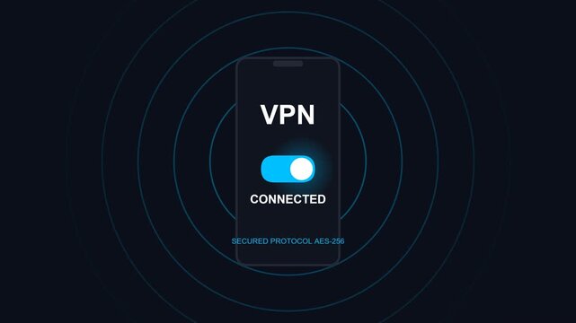 VPN Connection Interface Animation Showing Secure Network Access