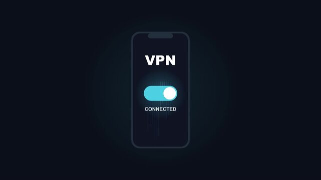 Smartphone Screen VPN Connection Animation Graphic Design