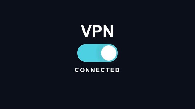 VPN Connection Toggle Switch Animation for Cyber Security and Data Privacy