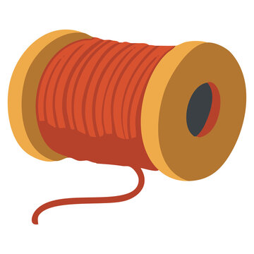 Orange Thread Spool Sewing Supply